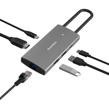 Image 1 of Plasico Computers Докинг станция be hc606, 6 в 1 usb-c 3.0, hdmi 4k/60hz, Сив (hc606)