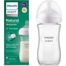 Dojčenské fľaše Avent Philips fľaša Natural Response skleněná transparentní 240 ml