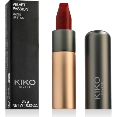KIKO Milano Velvet Passion krémový rúž s matným efektom 346 Intense Red 3,5 g