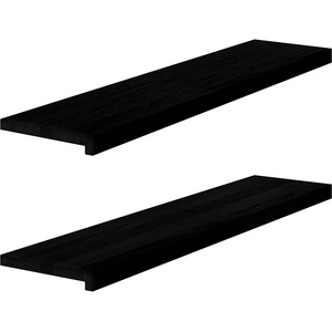 vidaXL Прозоречни первази, 2 бр, тъмнокафяви, 110x30x2 см, дъб масив (4009193)