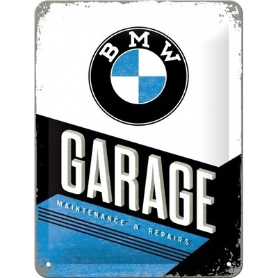 Plechová ceduľa BMW - Garage, 15 x 20 cm