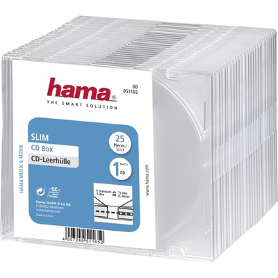 HAMA Prázdny slim obal na CD, balenie po 25 kusoch, priehľadný - 00051165
