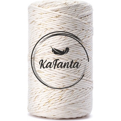 Macrame příze KaFanta PREMIUM 5mm/100m - natural gold