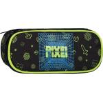 Starpak Ученически несесер Starpak Pixel - Зелен кант, 1 цип (576269)
