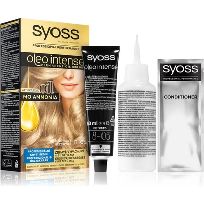 Syoss Oleo Intense перманентната боя за коса с олио цвят 8-05 Beige Blond