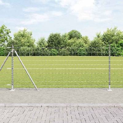 OMAXI Zahradní euro plot s betonovým základem 10 x 1 m Stříbrná 243621