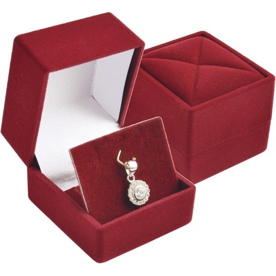 Jantario Krabička na prívesok alebo retiazku bordový zamat 4,3 x 4,7 x 3,9 cm 101049