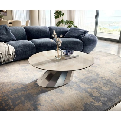 Delife Edge kulatý 100×100 cm keramika onyx champagne Sarity kov černá – Zboží Dáma