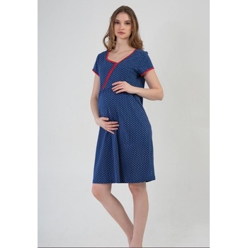 Materská nočná košeľa na zips bodkovaná