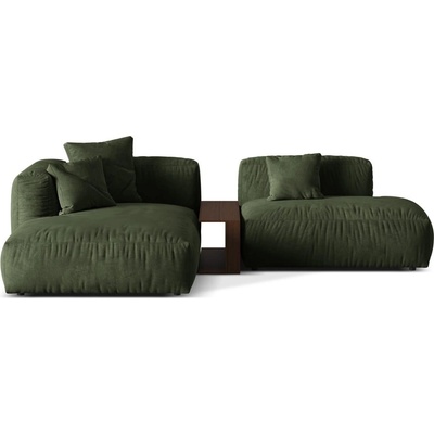 Micadoni Зелен кадифен модулен ъглов диван (ляв ъгъл) Martina - Micadoni (MIC_SET1L_120_F1_MARTINA3)