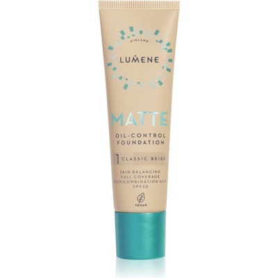 Lumene Matte Oil-Control матиращ фон дьо тен SPF 20 цвят 1 Classic Beige 30ml
