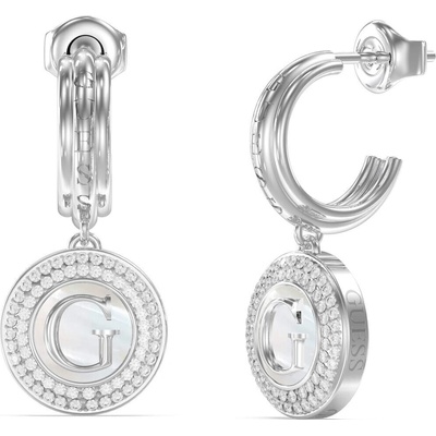Guess Oceľové visiace náušnice G Talisman JUBE06210JWRHT/U