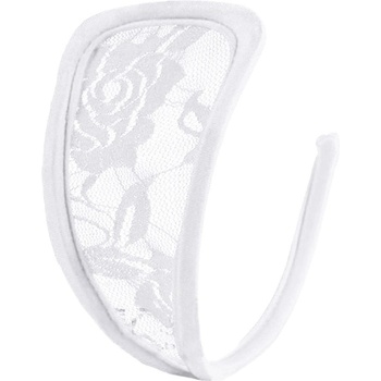 STD Invisible Strapless C-String Transparent Floral Lace White