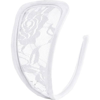 STD Invisible Strapless C-String Transparent Floral Lace White