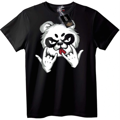 NOONEBRAND Тениска Рок панда - S, Black