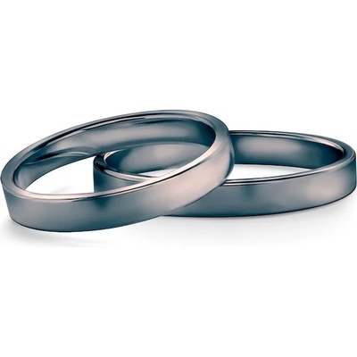 SAVICKI Сватбени халки: черно злато, плоски. 3 мм