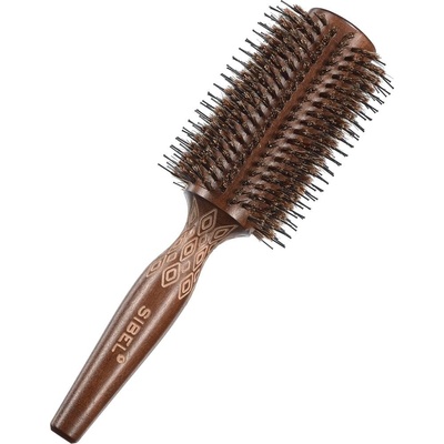 Sibel Decopro kulatý dřevěný kartáč na vlasy s kančími a nylonovými štětinami 8470083 40 mm