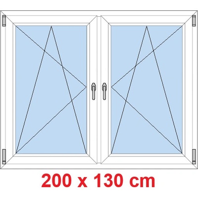 Soft Dvoukřídlé plastové okno 200x130 cm OS+OS se sloupkem Bílá