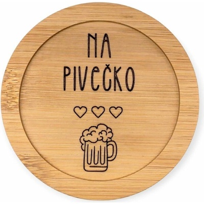 Dekorace z Řečice Bambusový podtácek 105mm."Na pivečko"
