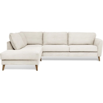 Scandic Бял ъглов диван от рипсено кадифе (ляв ъгъл) Paris - Scandic (14324SN LIN2)