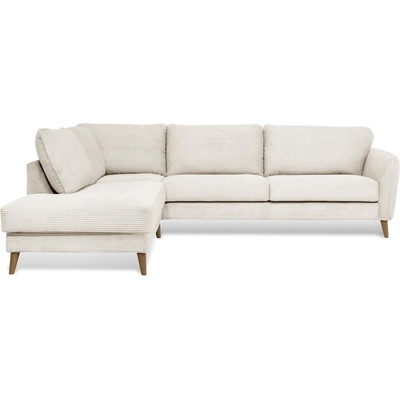 Scandic Бял ъглов диван от рипсено кадифе (ляв ъгъл) Paris - Scandic (14324SN LIN2)