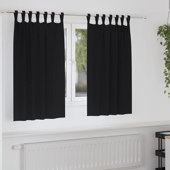 vidaXL Завеси за затъмняване с пръстени 2 pcs Черно 140 x 140 cm (4107538)