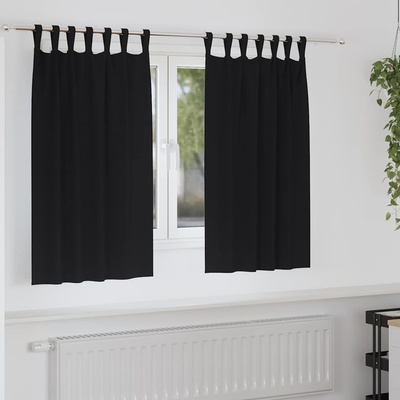 vidaXL Завеси за затъмняване с пръстени 2 pcs Черно 140 x 140 cm (4107538)