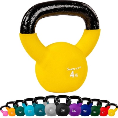 MOVIT Kettlebell liatinový pokrytý neoprénom 4kg