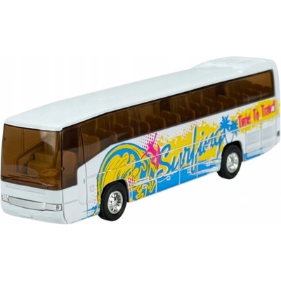 WELLY SUPER COACH BIELY METALOVÝ AUTOBUS NOVÝ MODEL 1:64