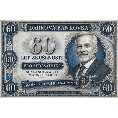 Bezvadary.cz | Dárková bankovka pro šedesátníka k narozeninámA4 30x21cm db11