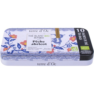 Terre d'Oc Pêche & Abricot BIO Bílý čaj 10 čajových sáčků