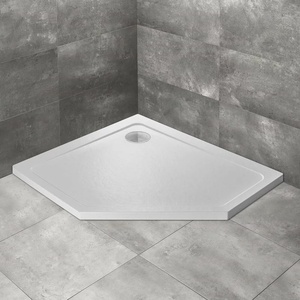 Radaway Петоъгълно душ корито Radaway Doros PT E Stone 100x90 см бял акрил ляво (SDRPT1090-01-04SL)