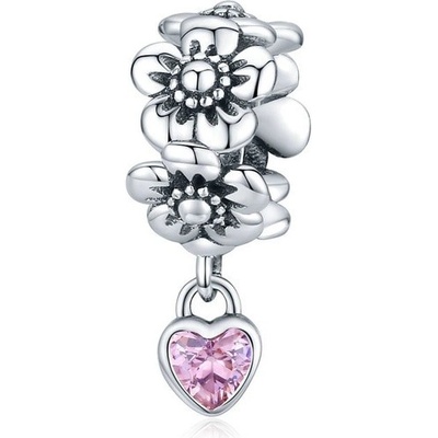 P&J Jewellery Stříbrný visací přívěsek Milované květiny SB65