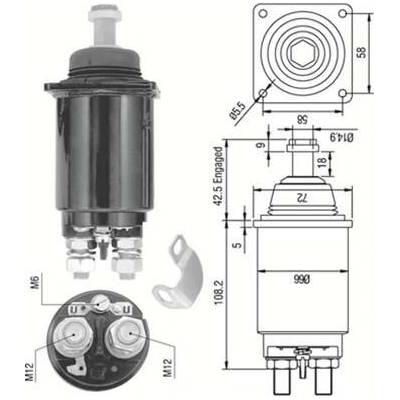 Elektromagnetický spínač, startér MAGNETI MARELLI 940113050312