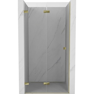 Mexen Lunar-F сгъваеми душ врати лява 60 cm, прозрачни, златни - 836-060-000-50-00-L (836-060-000-50-00-L)