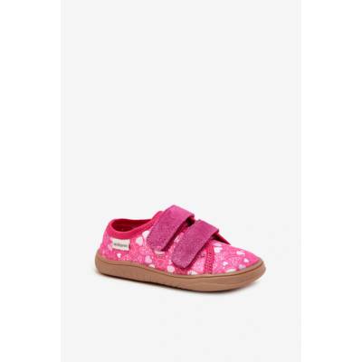 Boto Papučky Barefoot Dievčenské Srdiečka Fuksia Saphira biela