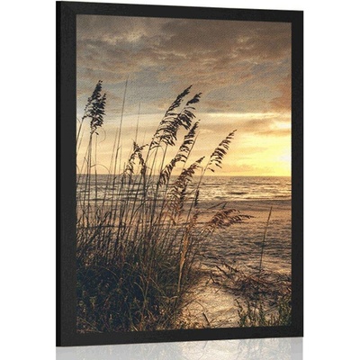 Plakát západ slunce na pláži - 20x30 silver