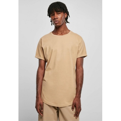 Urban Classics prodloužené bavlněné triko s ohrnutými rukávy unionbeige