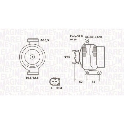Alternátor MAGNETI MARELLI MQA1928