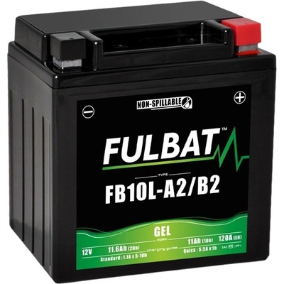 Baterie 12V, YB10L-A2/B2 GEL, 12V, 11Ah, 120A, bezúdržbová GEL technologie 133x90x145 FULBAT (aktivovaná ve výrobě) FULBAT M310-211