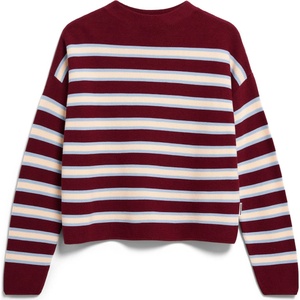 ARMEDANGELS Дамски пуловер ARMEDANGELS Women's Merinaa Striped Knit Sweater Jumper - Velvet Red / Soft Blue / Oatmilk - размер XL (117-4044-0215)