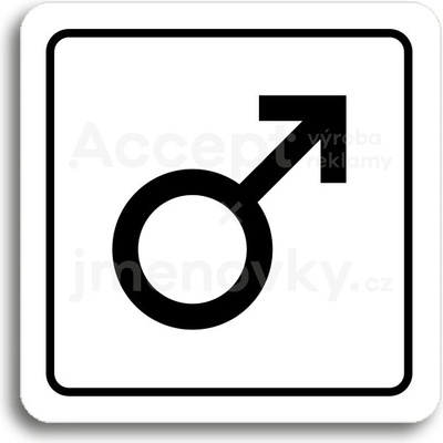ACCEPT Piktogram WC muži IV - bílá tabulka - černý tisk