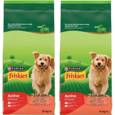 Friskies Active Krmivo pre dospelé psy s hovädzím mäsom a zeleninou 2 x 15 kg