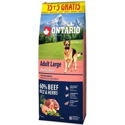 Ontario Adult Large Beef & Brown Rice 2 x 20 kg