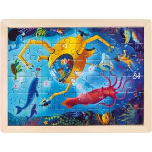 Hape Дървен пъзел, Hape, Приключения в океана, 48 части (H1643)