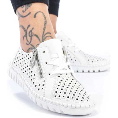 Rieker dámské kožené polobotky M2300-80 bílé weiss – Zboží Mobilmania