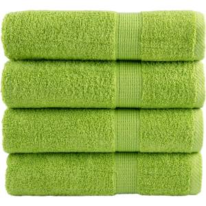 vidaXL Премиум хавлиени кърпи SOLUND 4 бр зелени 100x150см 600 gsm (137504)