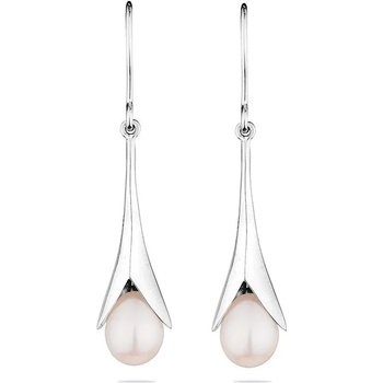 Image 1 of Swan Сребърни обици със сладководни бели перли IE0342W Swan