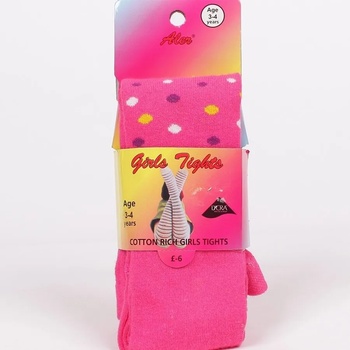 Image 1 of Детски чорапогащник в цикламен цвят с роза и цветни точки