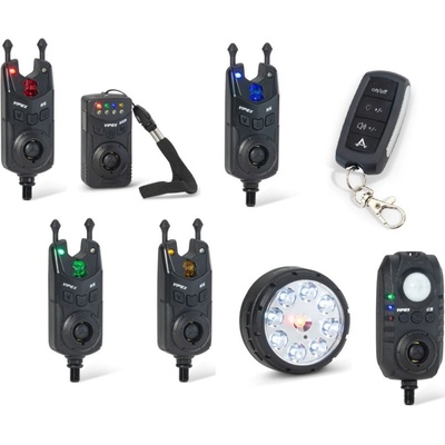 Anaconda sada 4 hlásičů s příposlechem čidlem pohybu světlem a dálkovým ovládáním Vipex RS profi set červená zelená modrá žlutá